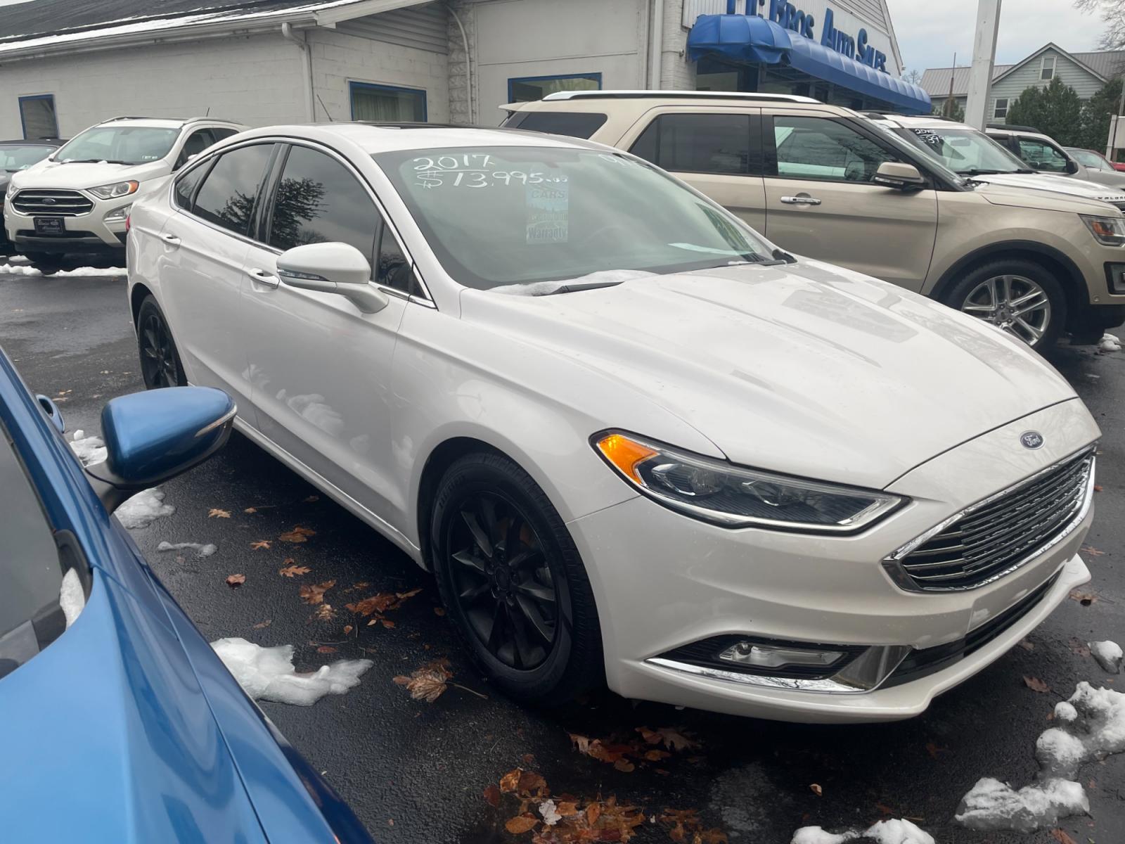 2017 White Ford Fusion SE (3FA6P0HD4HR) with an 1.5L L4 DOHC 16V engine, 6A transmission, located at 101 N. Main Street, Muncy, PA, 17756, (570) 546-5462, 41.207691, -76.785942 - Photo #3