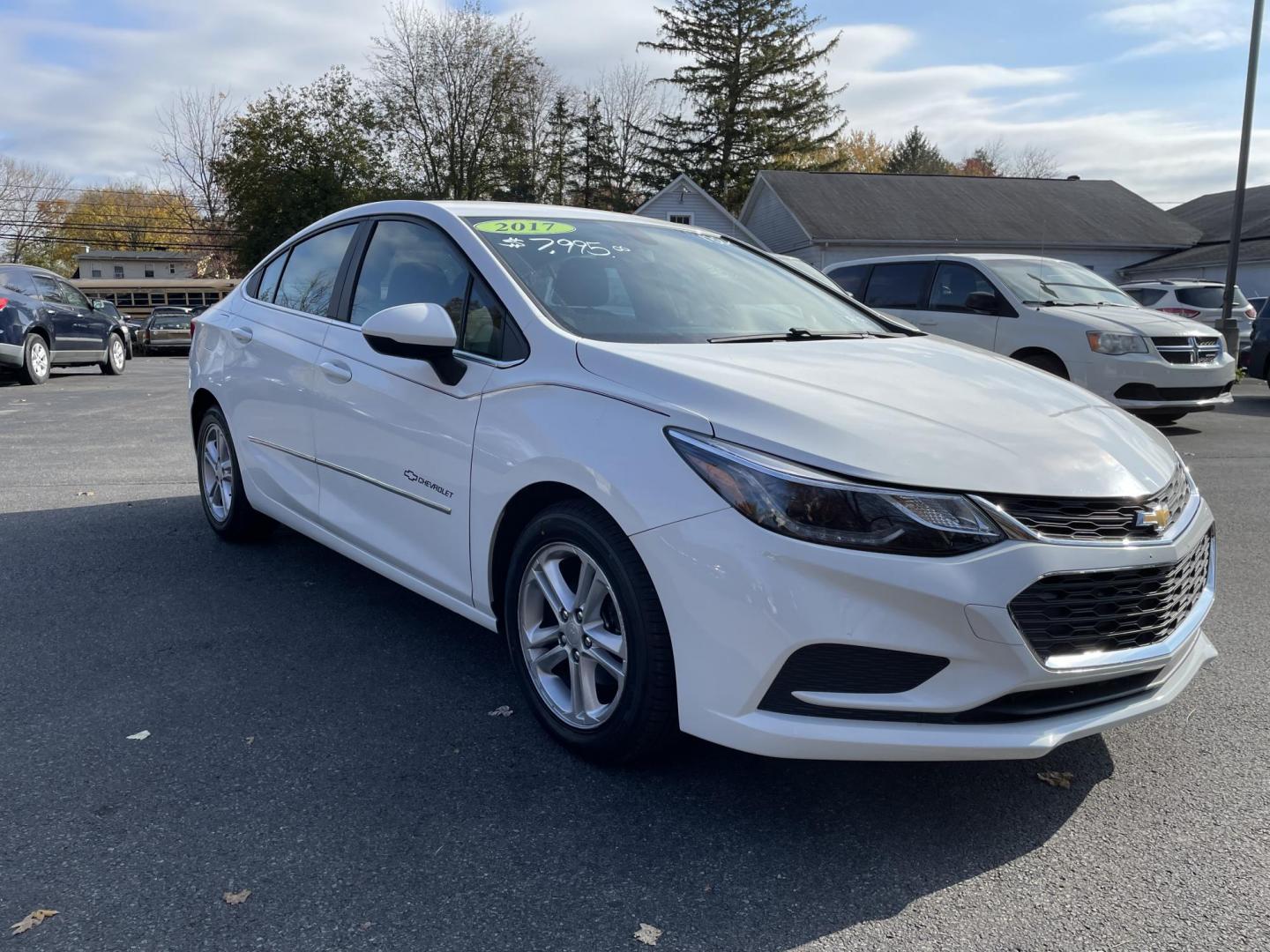 2017 White Chevrolet Cruze LT Auto (1G1BE5SM5H7) with an 1.4L L4 DOHC 16V TURBO engine, 6A transmission, located at 101 N. Main Street, Muncy, PA, 17756, (570) 546-5462, 41.207691, -76.785942 - Photo#1