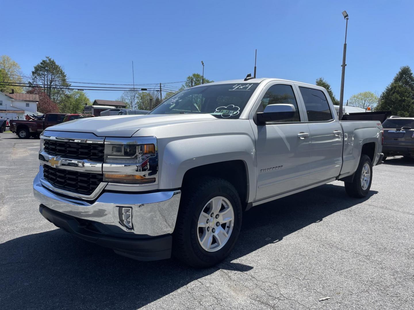 2016 silver Chevrolet Silverado 1500 LT Crew Cab 4WD (1GCUKREC7GF) with an 5.3L V8 OHV 16V engine, 6A transmission, located at 101 N. Main Street, Muncy, PA, 17756, (570) 546-5462, 41.207691, -76.785942 - Photo#1