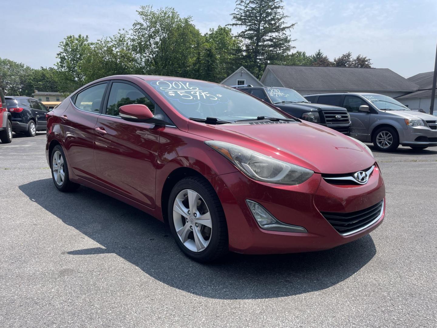 2016 burgandy Hyundai Elantra Limited (5NPDH4AE2GH) with an 1.8L L4 DOHC 16V engine, 6-Speed Automatic transmission, located at 101 N. Main Street, Muncy, PA, 17756, (570) 546-5462, 41.207691, -76.785942 - Photo#1