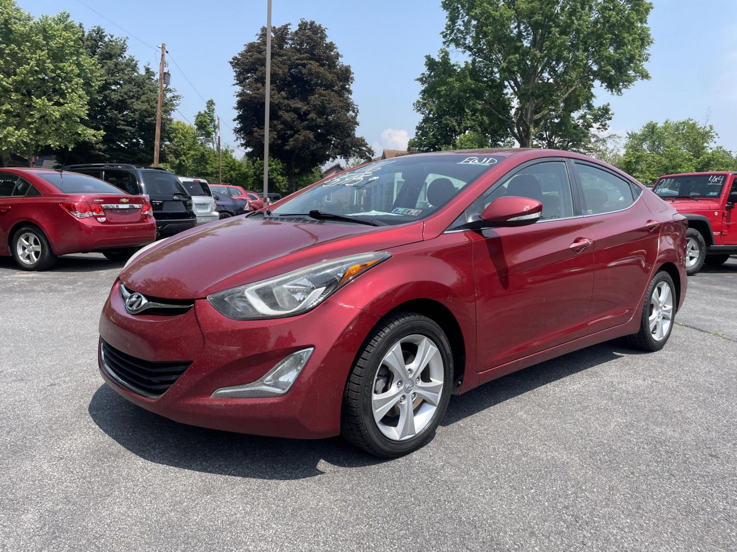 2016 burgandy Hyundai Elantra Limited (5NPDH4AE2GH) with an 1.8L L4 DOHC 16V engine, 6-Speed Automatic transmission, located at 101 N. Main Street, Muncy, PA, 17756, (570) 546-5462, 41.207691, -76.785942 - Photo#0