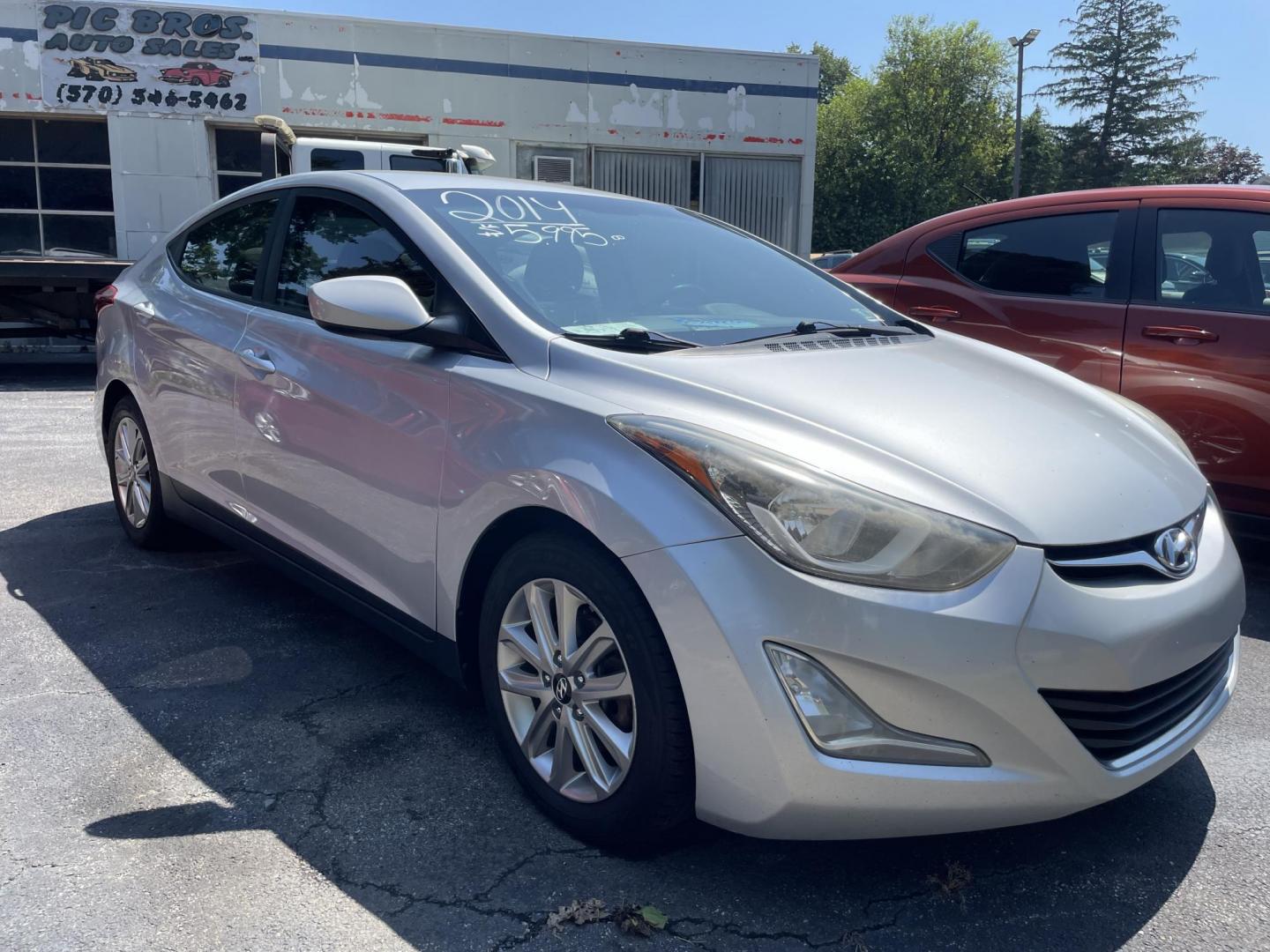 2014 silver Hyundai Elantra Limited (5NPDH4AE4EH) with an 1.8L L4 DOHC 16V engine, 6-Speed Automatic transmission, located at 101 N. Main Street, Muncy, PA, 17756, (570) 546-5462, 41.207691, -76.785942 - Photo#1