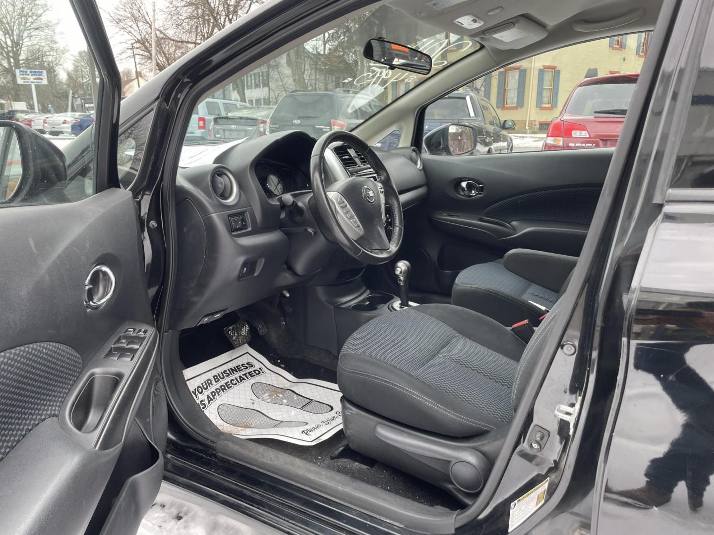 2015 black Nissan Versa Note S (3N1CE2CP3FL) with an 1.6L L4 DOHC 16V engine, 5-Speed Automatic transmission, located at 101 N. Main Street, Muncy, PA, 17756, (570) 546-5462, 41.207691, -76.785942 - Photo#6