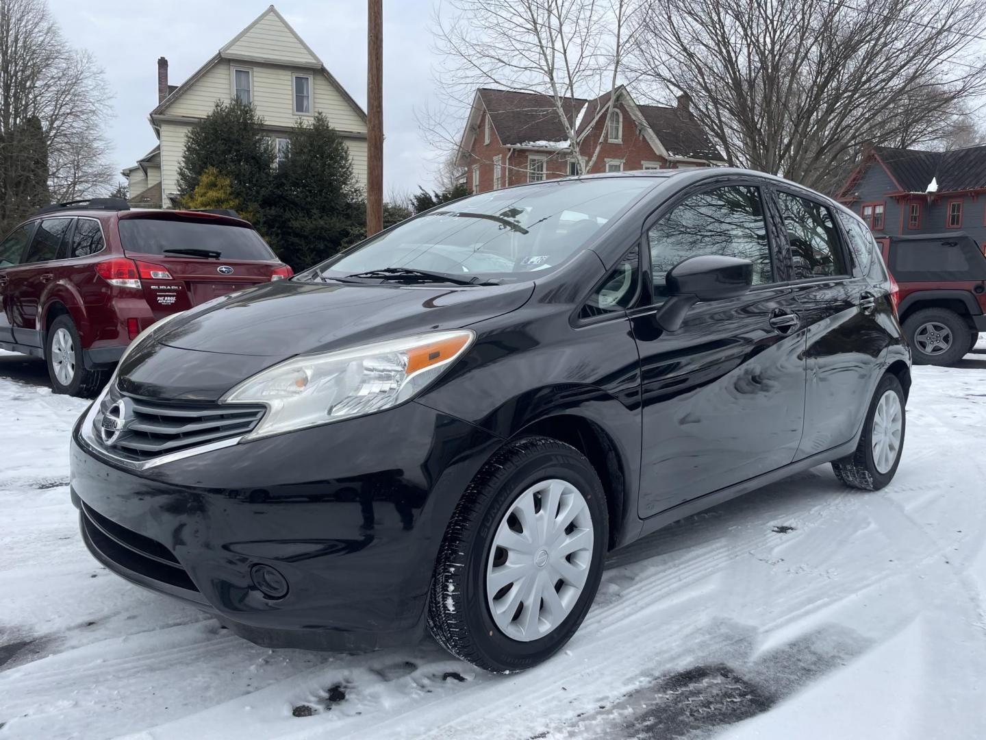 2015 black Nissan Versa Note S (3N1CE2CP3FL) with an 1.6L L4 DOHC 16V engine, 5-Speed Automatic transmission, located at 101 N. Main Street, Muncy, PA, 17756, (570) 546-5462, 41.207691, -76.785942 - Photo#0