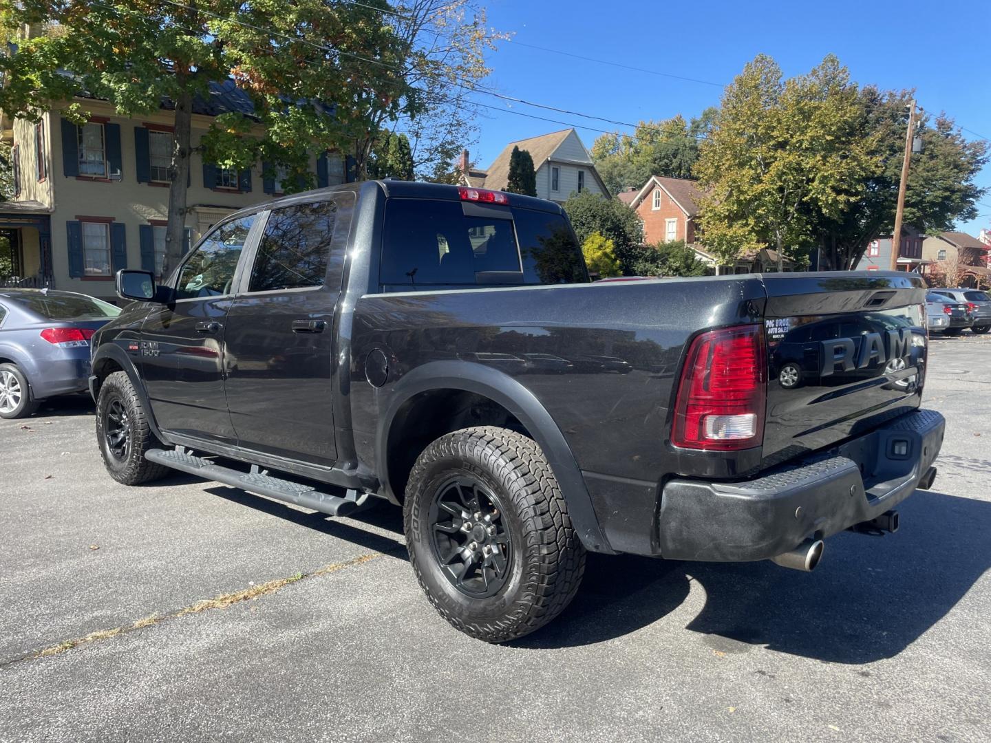 2017 black Ram 1500 Rebel Crew Cab SWB 4WD (1C6RR7YT0HS) with an 5.7L V8 OHV 16V engine, 8A transmission, located at 101 N. Main Street, Muncy, PA, 17756, (570) 546-5462, 41.207691, -76.785942- Photo#1