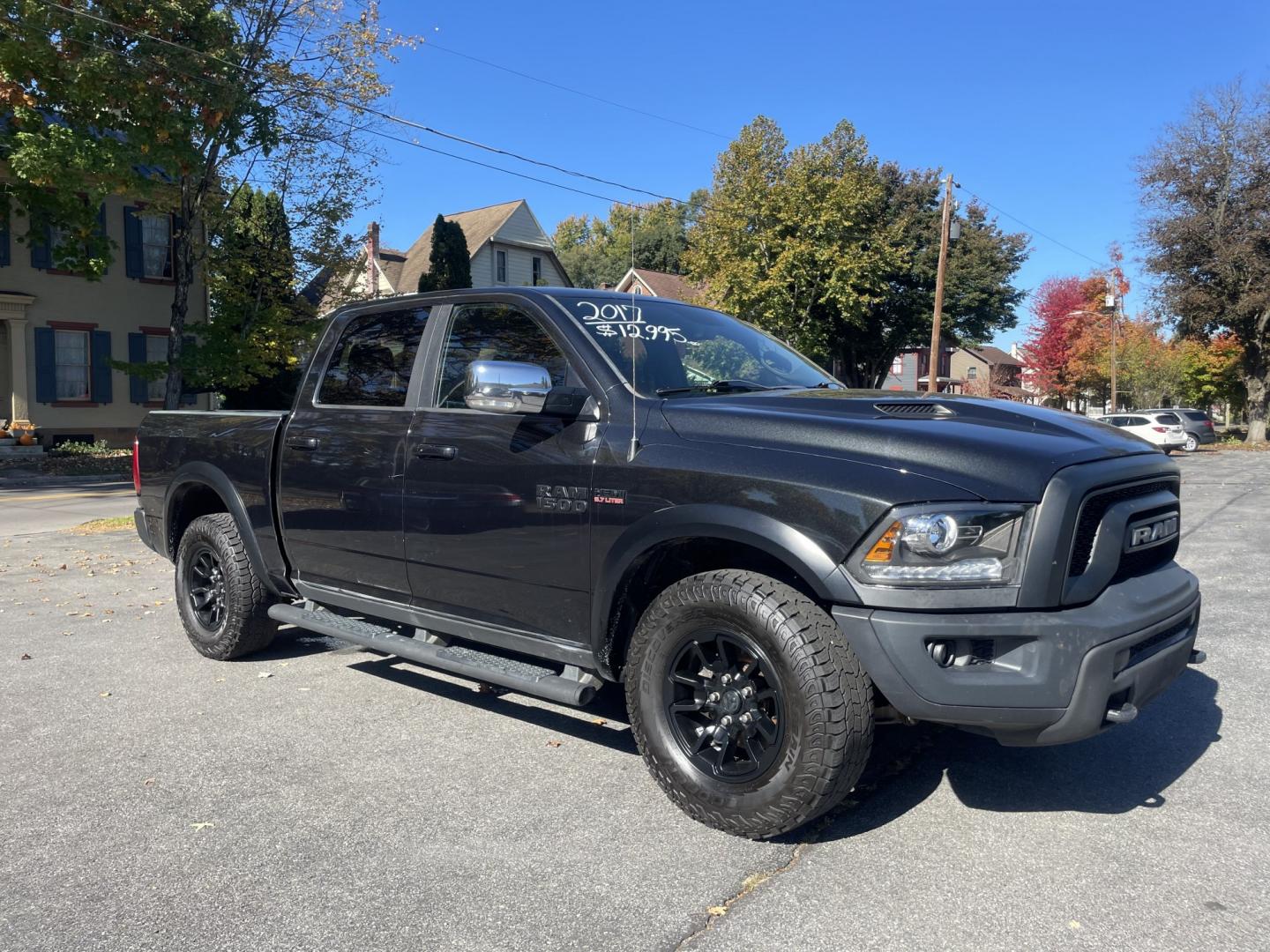 2017 black Ram 1500 Rebel Crew Cab SWB 4WD (1C6RR7YT0HS) with an 5.7L V8 OHV 16V engine, 8A transmission, located at 101 N. Main Street, Muncy, PA, 17756, (570) 546-5462, 41.207691, -76.785942- Photo#2